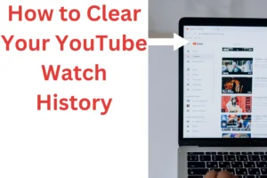 Screenshot of YouTube app showing the option to clear watch history on mobile.