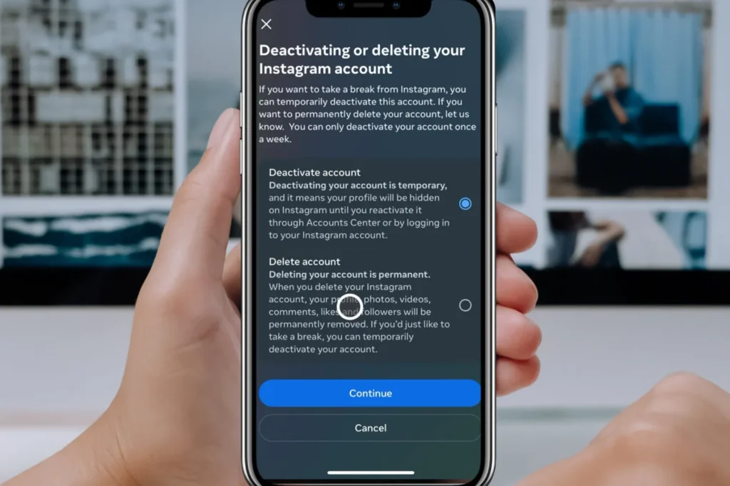 How to deactivate Instagram account on mobile and PC